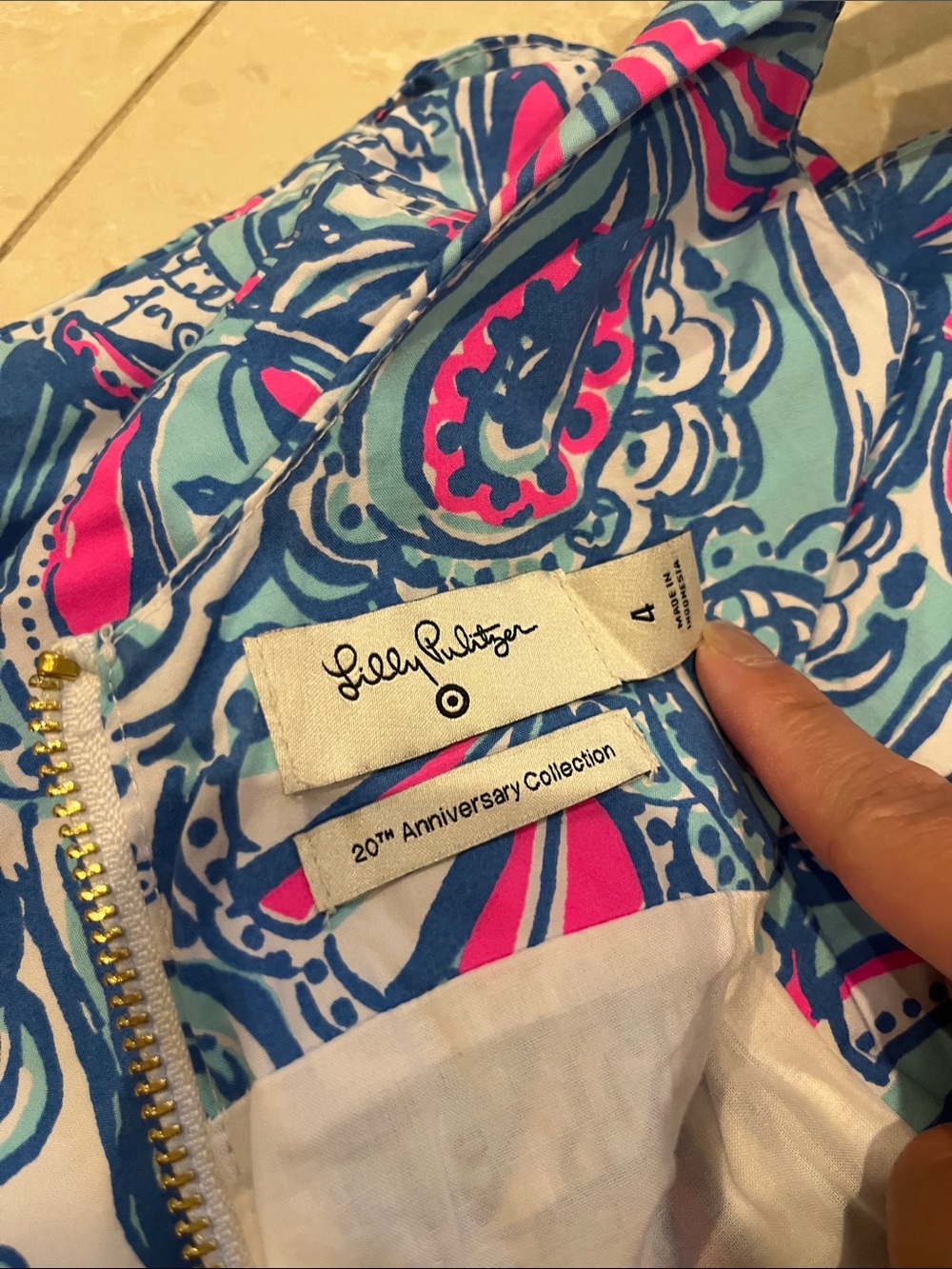 Lilly Pulitzer for Target Sleeveless Printed Mini Dress with White Lace Panel - Picture 3 of 3